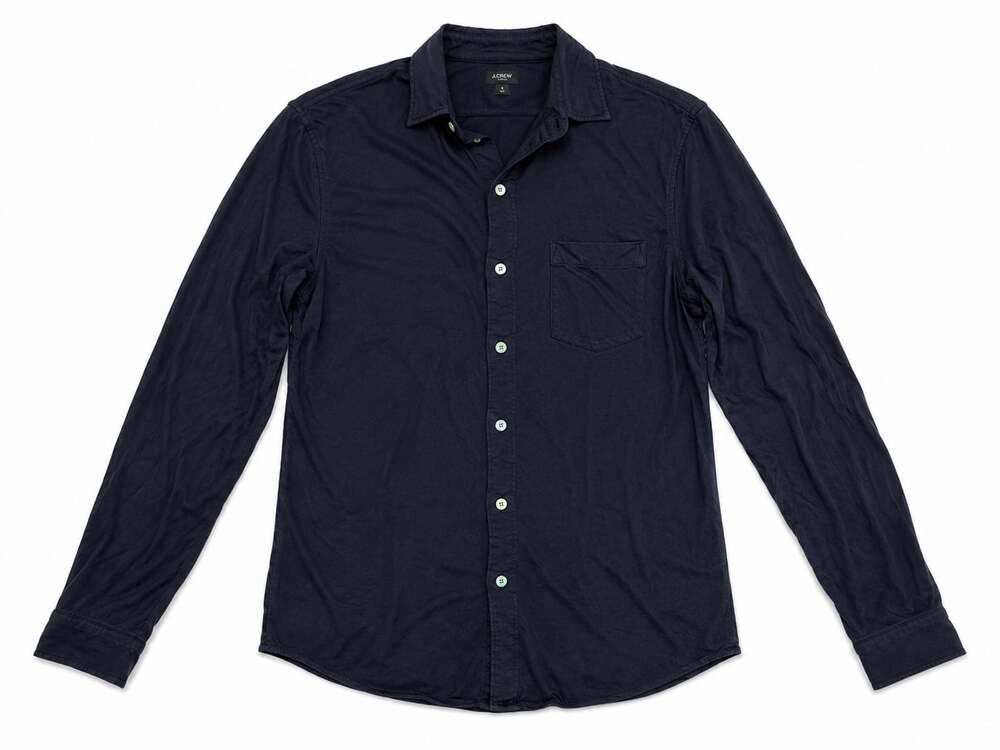 Bleusalt Malibu Long Sleeve Button-Up Knit Shirt Navy Size 2